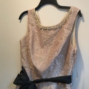 Cream and black dress